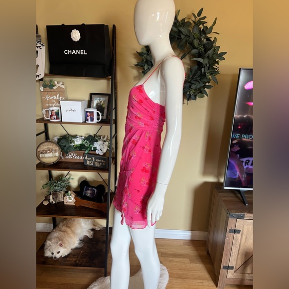 NWT Urban Outfitters Women’s Pink Cherry Print Mini Dress SZ S💗🍒 - Picture 6 of 14